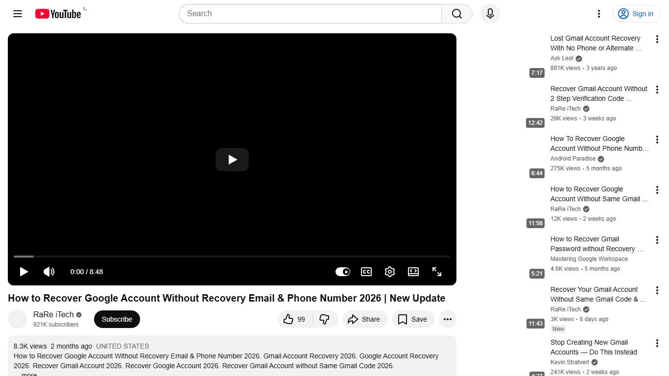 How to Recover Google Account Without Recovery Email & Phone Number 2026 New Update - YouTube